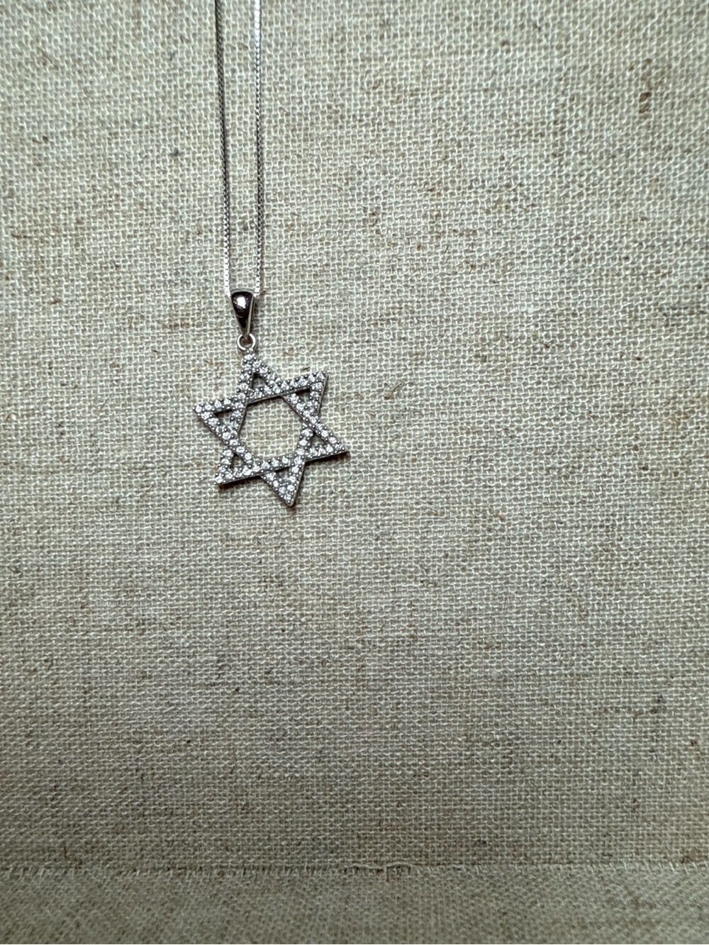 14K White Gold Diamond Star of David Necklace Fine Jewelry Judaica